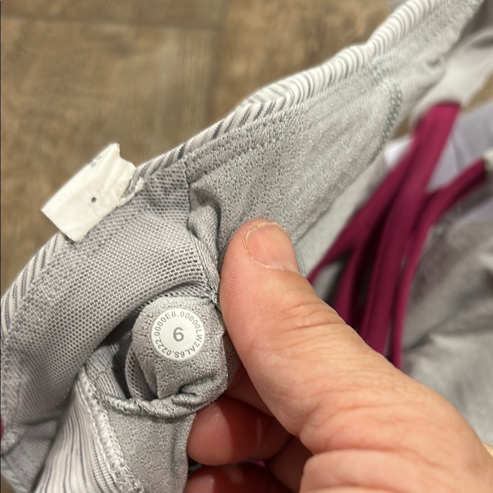 Like new - LULULEMON Free To Be Serene Sports Bra - Wee Stripe / Magenta Purple - Picture 6 of 7